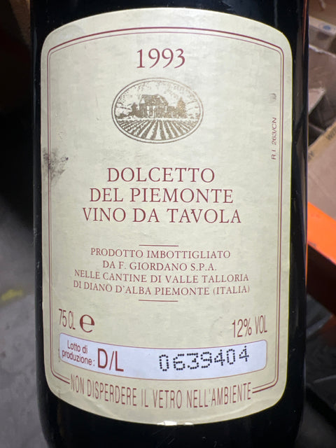 Giordano Dolcetto del Piedmont 1993