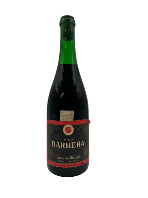 Vino Barbera Cantine F.Lli Pellegrino 1969 Handgeschreven vintage