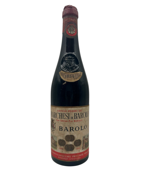 Flaske af Barolo rødvin fra 1954 af Marchesi di Barolo
