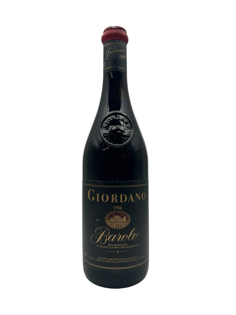 Flaske af Barolo Giordano 1986 rødvin