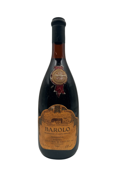Flaske af Barolo fra Poderi Giovanni Scanavino årgang 1975