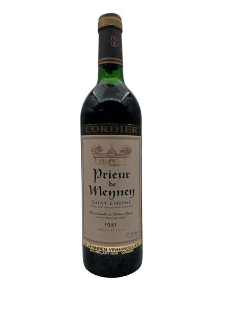 Flaske Prieur de Meyney fra 1981 Cordier Saint-Estèphe
