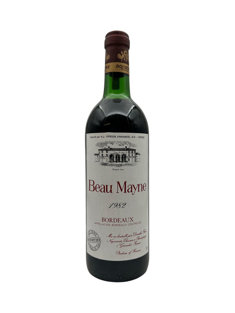 Flaske af Beau Mayne 1982 rødvin fra Bordeaux