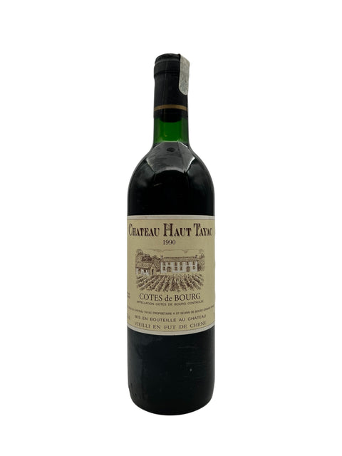 Flaske af Chateau Haut Tayac 1990 rødvin fra Cotes de Bourg