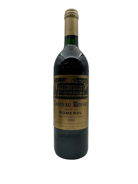 Flaske af Pomerol Château Rouget 1990 rødvin