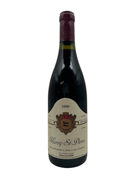 Flaske af Morey-St-Denis rødvin årgang 1996 af Hubert Lignier