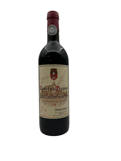Flaske af Château de Pressac Jacques Pouré 1988 rødvin