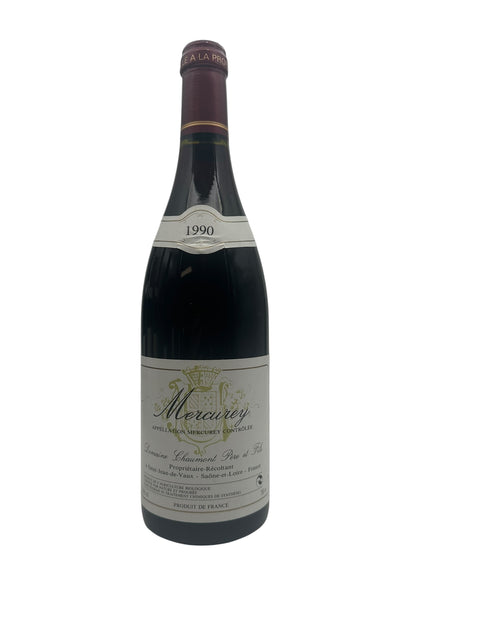 Flaske af Mercurey Domaine Chaumain 1990 rødvin