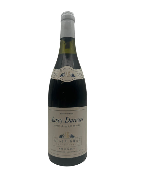 Flaske af Auxey-Duresses Alain Gras 1992 rødvin