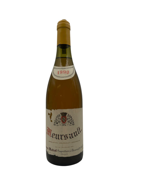 Flaske af Meursault Pierre Matrot fra årgang 1990