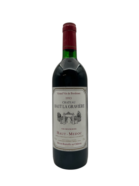 Flaske af Chateau Haut La Gravière rødvin fra 1993