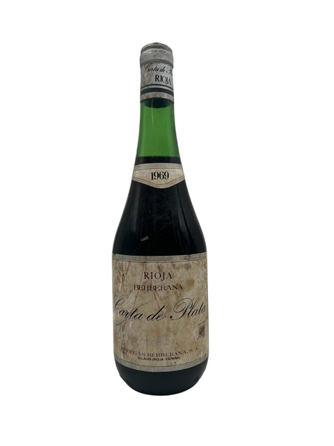 Flaske af Carta de Plata Berberana 1969 rødvin fra Rioja