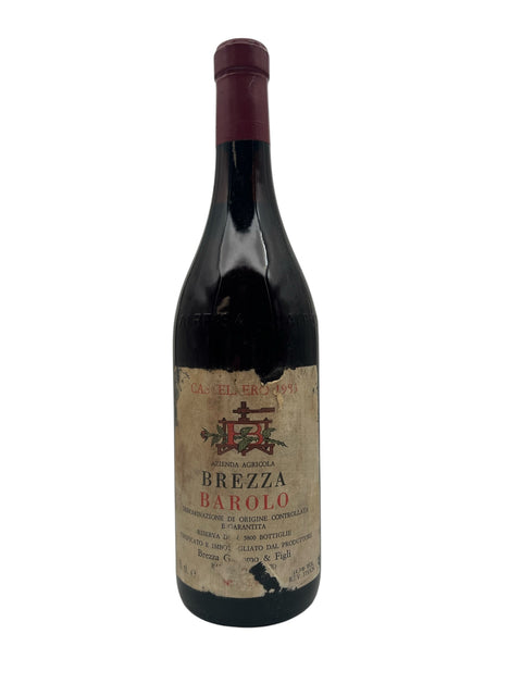 Flaske af Barolo Brezza 1969 rødvin med etikette