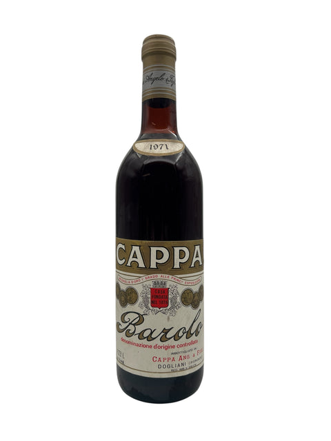Flaske af Barolo Cappa 1971 med etikette