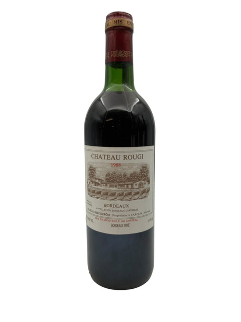 Flaske af Château Rougi Bordeaux 1988 rødvin