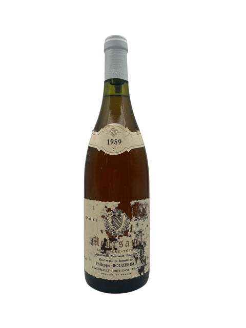 Flaske af Meursault Philippe Bouzereau 1989 hvidvin