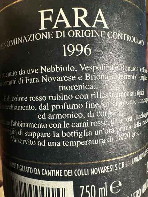 Fara Cantine Colli Novaresi 1996