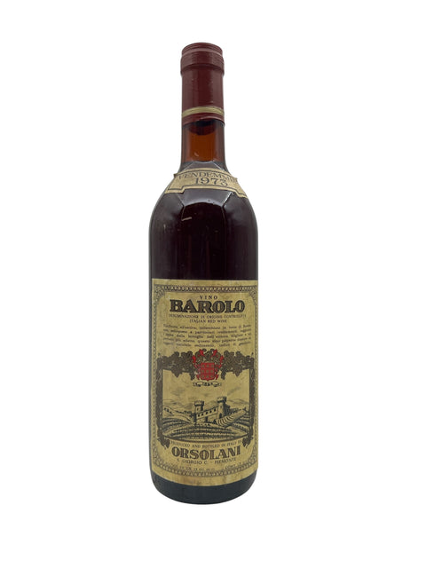 Flaske af Barolo Orsolani 1973 med etikette