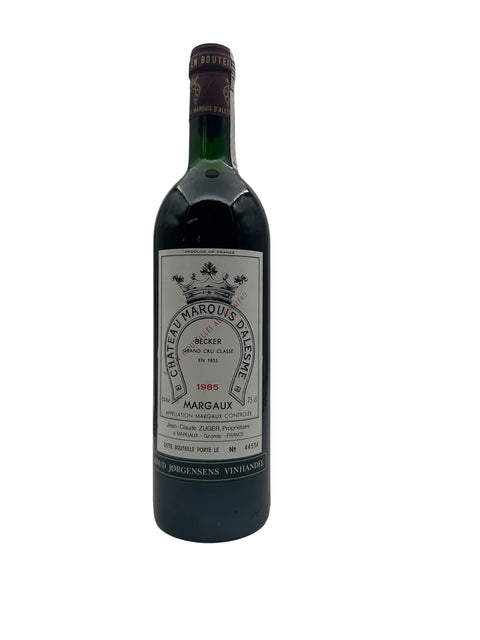 Flaske af Château Marquis d'Alesme 1985 rødvin fra Margaux