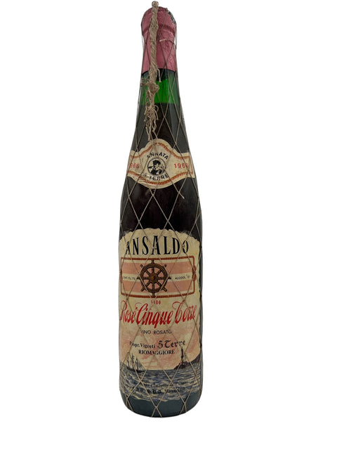 Flaske Cinque Terre Ansaldo rosévin fra 1966