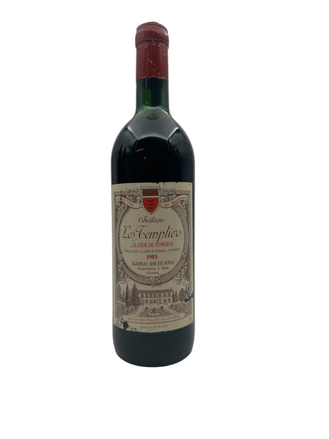 Flaske af Les Templiers vin fra 1985 af Vignobles Servant-Dumas