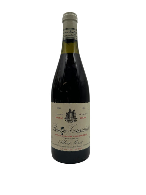 Flaske af Beaune-Toussaints Albert Morot årgang 1994 rødvin
