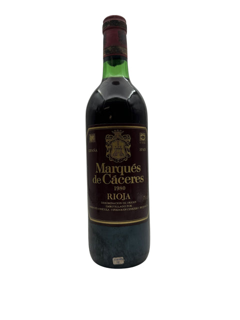 Flaske af Rioja Marqués de Cáceres 1980 rødvin