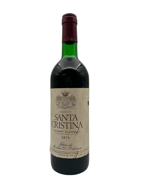 Flaske af Chianti Classico Santa Cristina 1975 rødvin