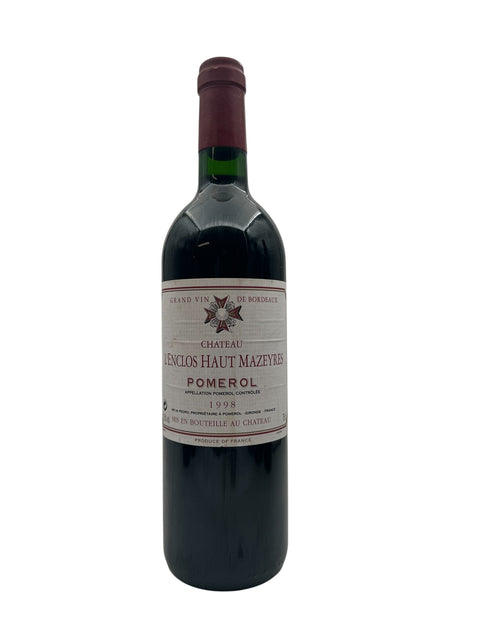 Flaske af Château LEnclos Haut Mazeyres 1998 rødvin fra Pomerol