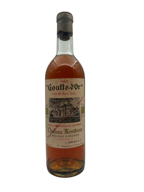 Flaske af Goutte-d'Or Château Montrum 1959 hvidvin