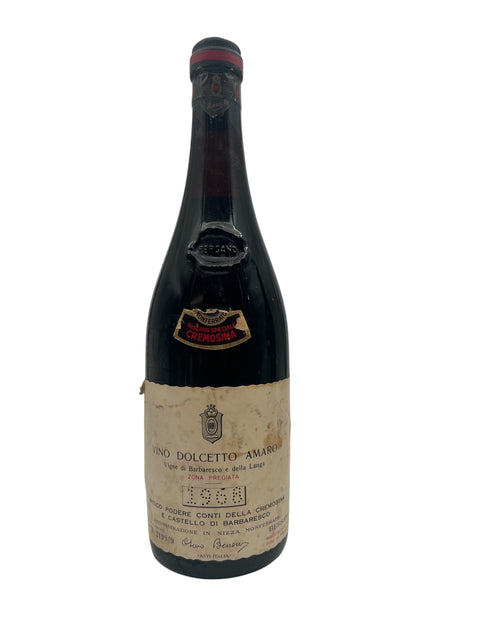 Flaske af Vino Dolcetto Amaro Cremosina 1967 rødvin