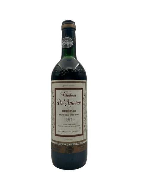 Flaske af Château Des Agneaux Bordeaux Supérieur 1985 rødvin