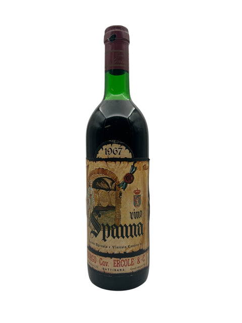 Flaske af Spanna Borgo Ercole 1967 rødvin fra Italien