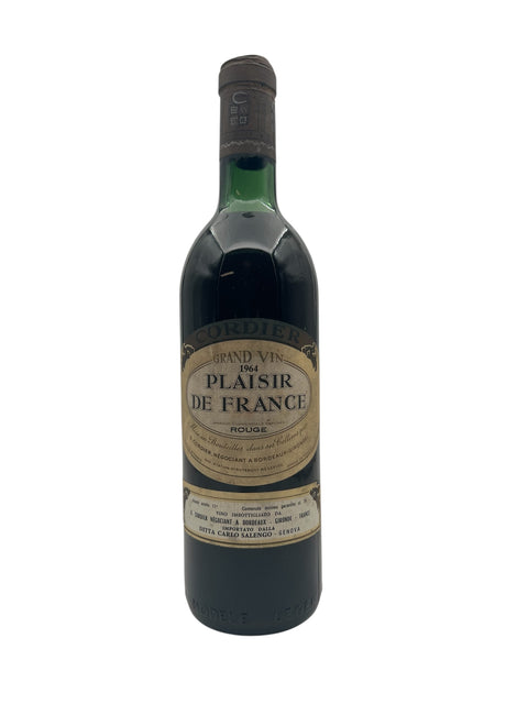 Flaske af Plaisir de France Cordier 1964 rødvin