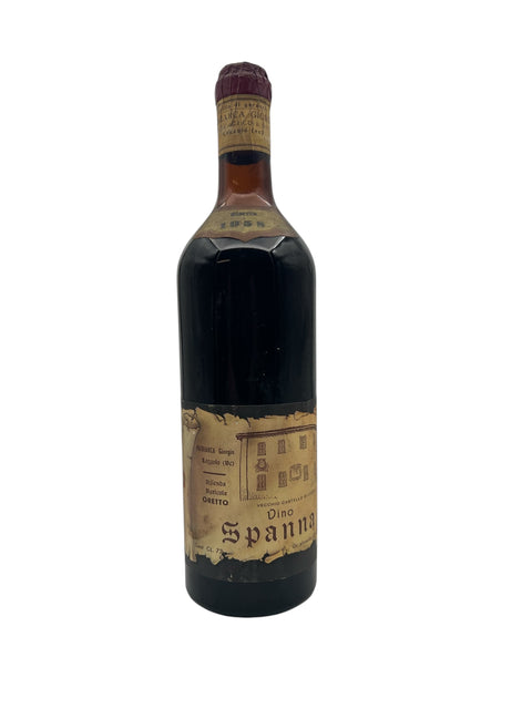 Flaske af Spanna Nervi 1968 rødvin med etiket