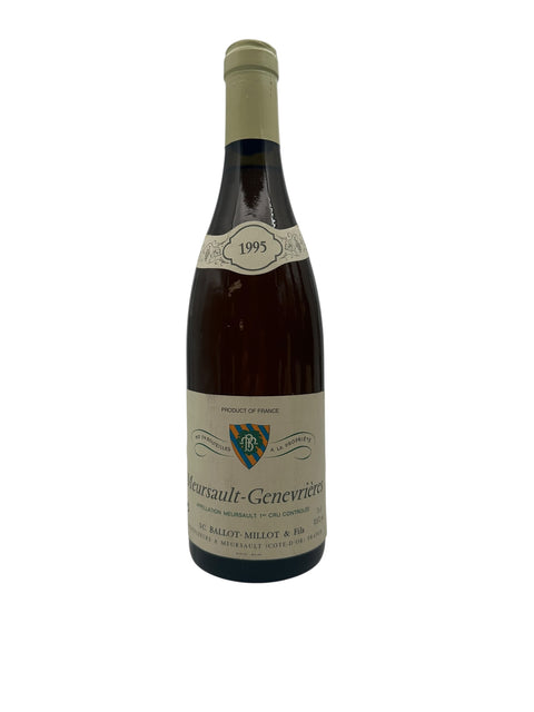 Flaske af Meursault-Genevrières Ballot-Millot et Fils 1995 hvidvin