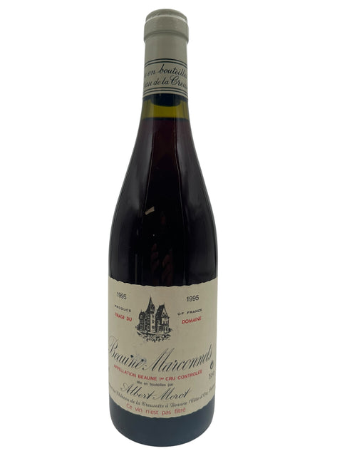 Flaske af Beaune Marconnets Albert Morot 1995 rødvin