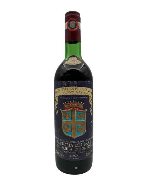 Flaske af Brunello di Montalcino Fattoria dei Barbi fra 1975