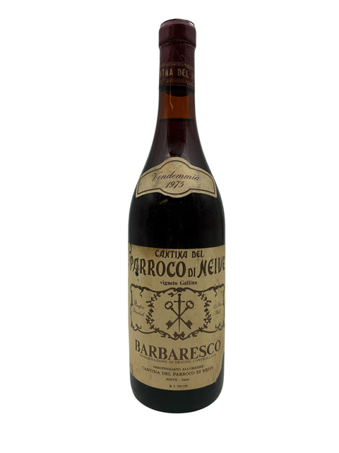 Flaske af Barbaresco fra 1975 fra Cantina del Parroco di Neive