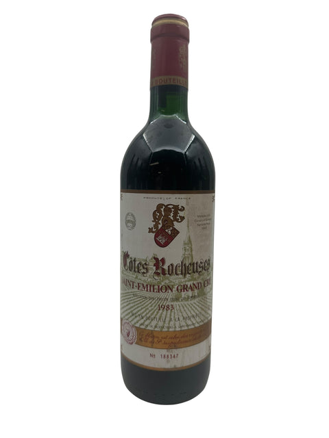 Flaske med Côtes Rocheuses Saint Emilion Grand Cru 1983 rødvin