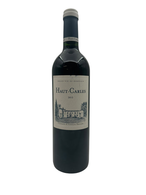 Flaske af Haut-Carles rødvin årgang 2012