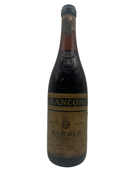 Flaske af Barolo Francone årgang 1978