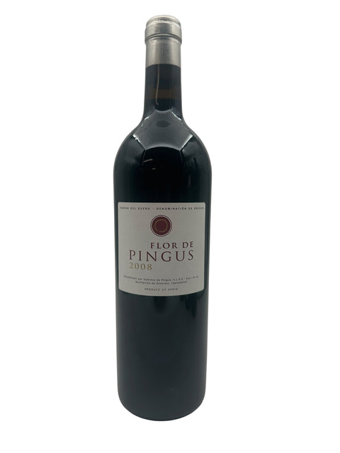 En flaske Flor de Pingus 2008 rødvin fra Ribera del Duero