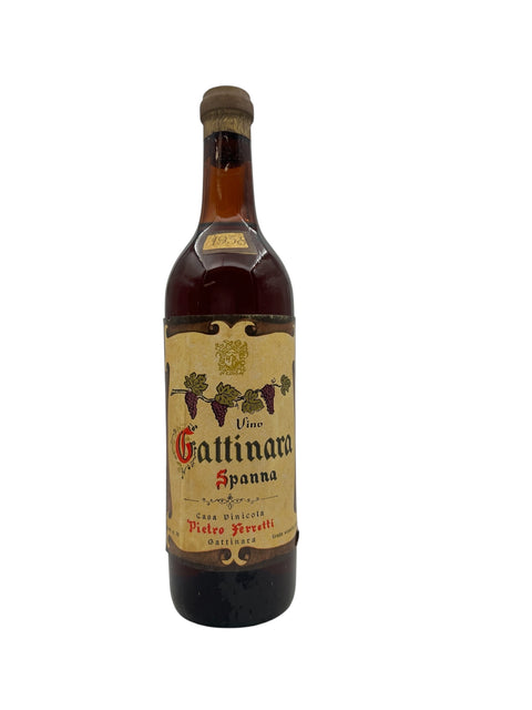 Flaske Gattinara Pietro Ferretti 1958 rødvin