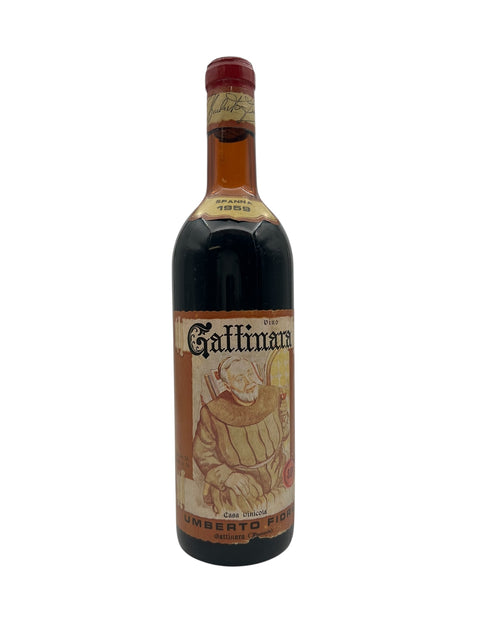 Flaske af Gattinara Umberto Fiore 1969 vin med etikette