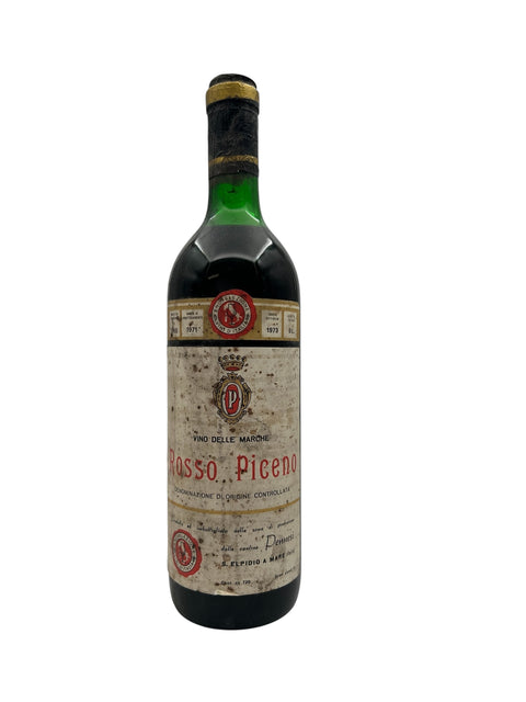 Rosso Piceno rødvin fra 1973 med etiket