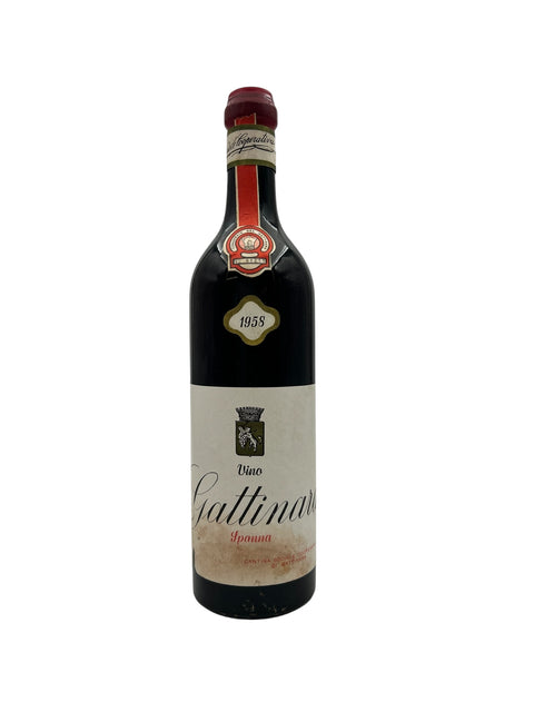 Flaske af Gattinara Spanna 1958 italiensk rødvin