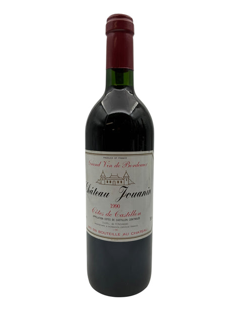 Flaske af Chateau Jouanin 1990 rødvin fra Côtes de Castillon