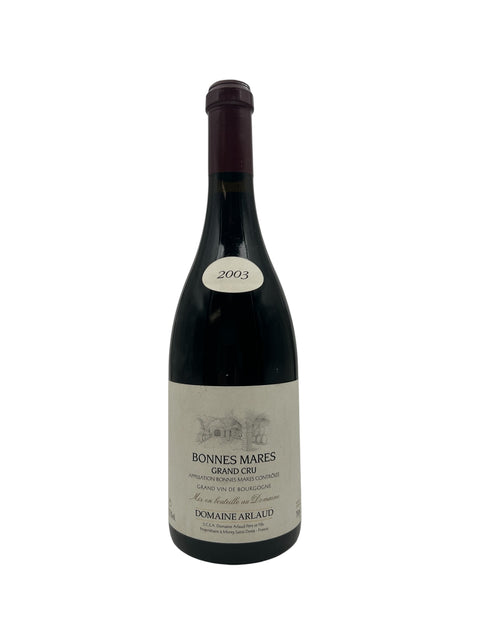 Flaske af Bonnes Mares Domaine Arlaud 2003 rødvin
