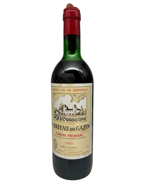 Flaske af Chateau du Gazin 1983 rødvin fra Bordeaux
